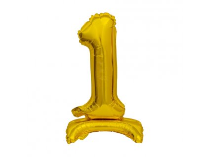 balonek foliovy cislo stojici 1 38cm zlaty metal BC ATZ1 1