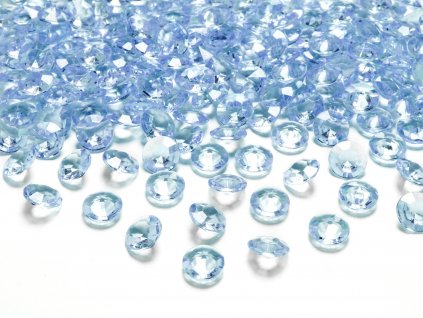 Konfety na stůl nebesky modré diamanty 12 mm, 100 ks