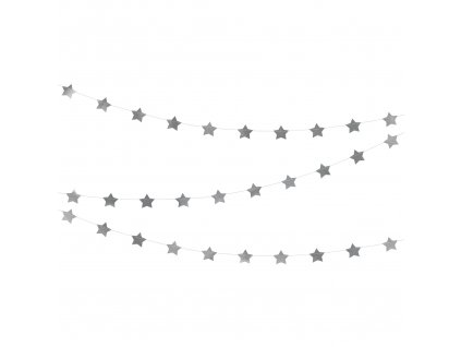 girlanda hvezdy stribrne 3,6m GLS8 018M 01