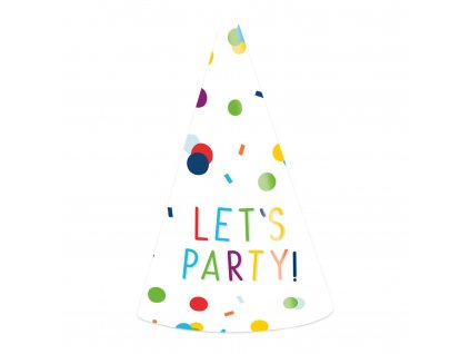 papir cepicky bile lets party 16cm 8ks 9906356
