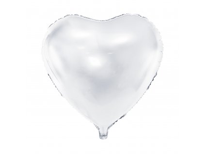 foliovy balonek srdce bile 45cm FB9M 008 01