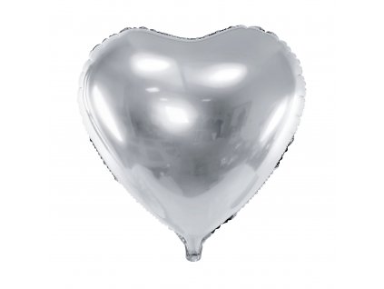 foliovy balonek srdce stribrne 45cm FB9M 018 01