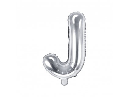 foliovy balonek J stribrny 35cm FB2M J 018 01