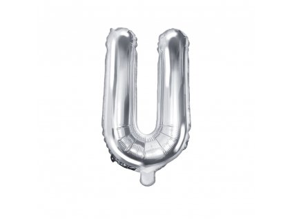 foliovy balonek pismeno U stribrny 35cm FB2M U 018 01