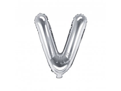 foliovy balonek pismeno V stribrny 35cm FB2M V 018 01