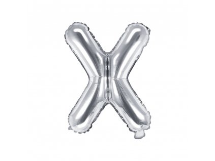 foliovy balonek pismeno X stribrny 35cm FB2M X 018 01