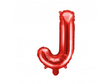 foliovy balonek J cerveny 35cm FB2M J 007 01