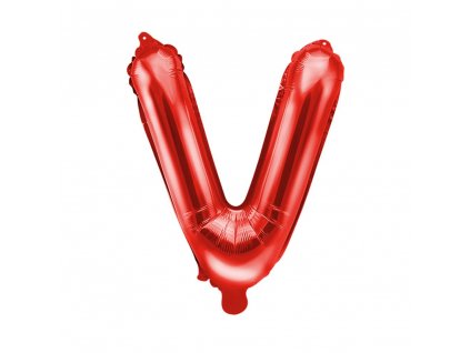 foliovy balonek V cerveny 35cm FB2M V 007 01