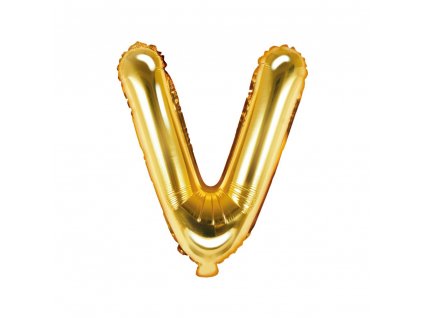 foliovy balonek V zlaty 35cm FB2M V 019 01