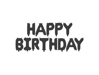 balonkovy napis happy birthday cerny FB6T 010 01