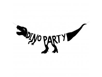 banner Dino Party cerny dino 20x90cm GRL40 01