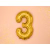 balonek cislo 3 zlaty 35cm FB10M 3 019 02