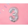 Balónek fóliový číslo "3" holografický, 35 cm