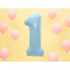 balonek cislo 1 svetle modry pastel 86cm FB1P 1 001J 02
