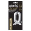 balonek foliovy cislo stojici 0 38cm stribrny metal BC ATS0 2