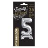 balonek foliovy cislo stojici 5 38cm stribrny metal BC ATS5 2
