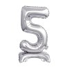 balonek foliovy cislo stojici 5 38cm stribrny metal BC ATS5 1