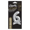 balonek foliovy cislo stojici 6 38cm stribrny metal BC ATS6 2