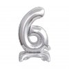 balonek foliovy cislo stojici 6 38cm stribrny metal BC ATS6 1