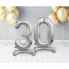 balonek foliovy cislo stojici 3 74cm stribrny metal BC ASS3 3