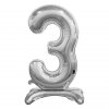 balonek foliovy cislo stojici 3 74cm stribrny metal BC ASS3 1
