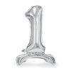 balonek 1 stribrny stojaci metal 70cm FB102M 1 018 01