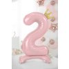 foliovy balonek 2 volne stojici sv ruzovy korunka 84cm FB126M 2 081J 02