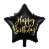 foliovy balonek hvezda happy birthday 40cm cerny FB93 010 01