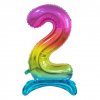 balonek cislo 2 74cm duhovy BC AST2 01
