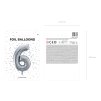balonek cislo 6 stribrny 86cm FB1M 6 018 04