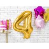 balonek cislo 4 zlaty 86cm FB1M 4 019 03