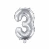 balonek cislo 3 stribrny 35cm FB10M 3 018 01