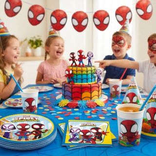 🕷️🎉 Superhrdinská oslava začíná! Tematické dekorace, barevná výzdoba, balónky a spousta radosti – přesně tak vypadá...