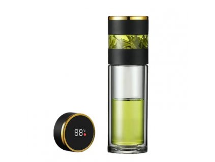 Teethermoskanne Schwarz Glas 250