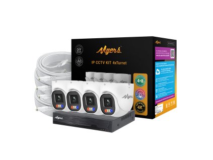 23627 myers turret 8ch poe kit 8mp box cables