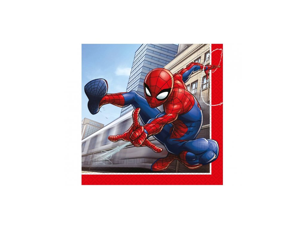 Spiderman ubrousky papírové 20 ks 33 cm x 33 cm - Party-narozeniny