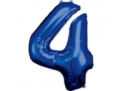 1000 amscan balonek foliovy narozeniny cislo 4 modre 86cm