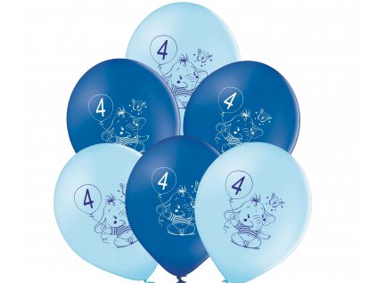 10006 balonky 4 narozeniny modry slon 6 ks balonky cz