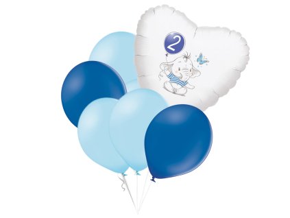 10069 set 2 narozeniny modry slon srdce foliovy balonek balonky cz