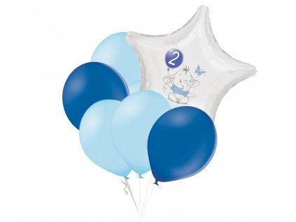 10075 set 2 narozeniny modry slon hvezda foliovy balonek balonky cz