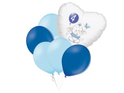 10105 set 4 narozeniny modry slon srdce foliovy balonek balonky cz