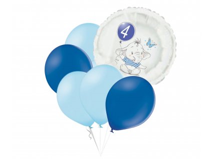 10117 set 4 narozeniny modry slon kruh foliovy balonek balonky cz