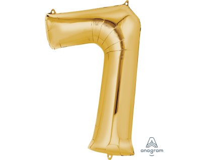 1033 amscan balonek foliovy narozeniny cislo 7 zlaty 86cm