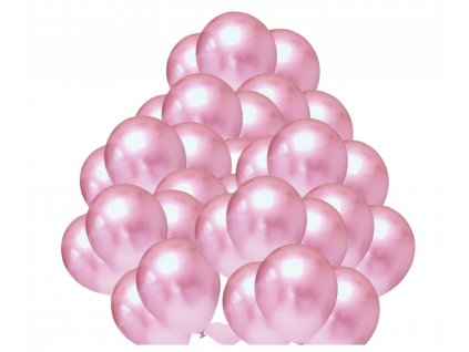 chromove balonky svetle ruzove 50 ks