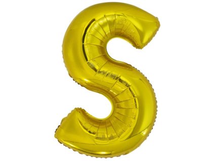 balonek zlaty foliovy pismeno S 86 cm
