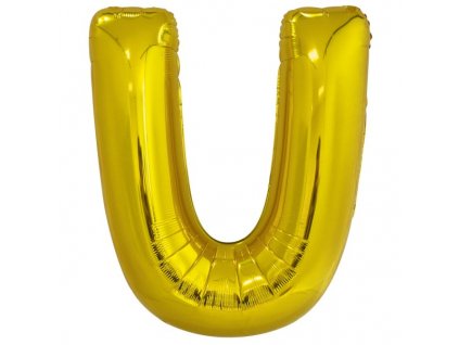 balonek zlaty foliovy pismeno U 86 cm
