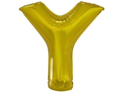 balonek zlaty foliovy pismeno Y 86 cm