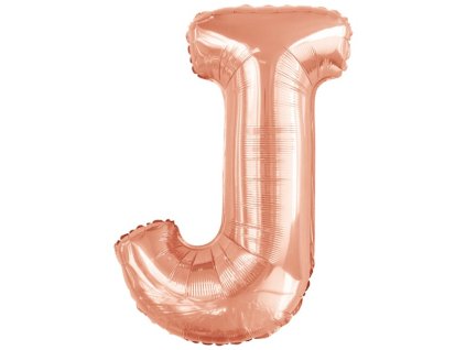 balonek foliovy pismeno J ruzovozlate 86 cm