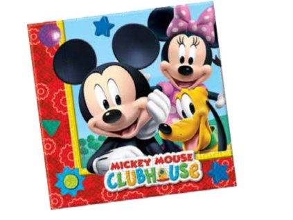 1417 procos mickey mouse ubrousky modro cervene 20ks 2 vrstve 33x33cm