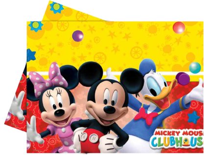 1420 procos mickey mouse ubrus zluty s cervenym okrajem 120cm x 180cm